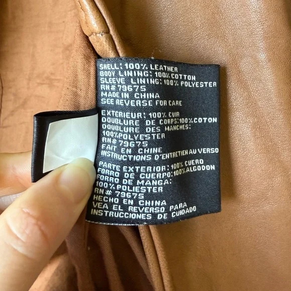NWOT Michael Kors Brown Leather Jacket Size XS - Picture 7 of 9